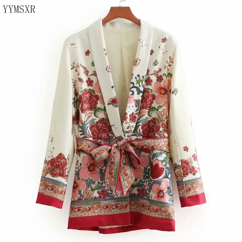 

2020 spring and summer women's jacket casual suit feminine Elegant Slim Print Women's Blazer Coat Fashion long sleeve small suit