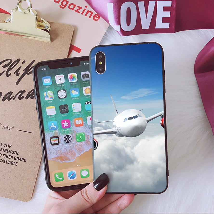 

Aircraft Airplane fly travel cloud Sky High Quality Phone Case for iPhone 5 5Sx 6 7 7plus 8 8Plus X XS MAX XR