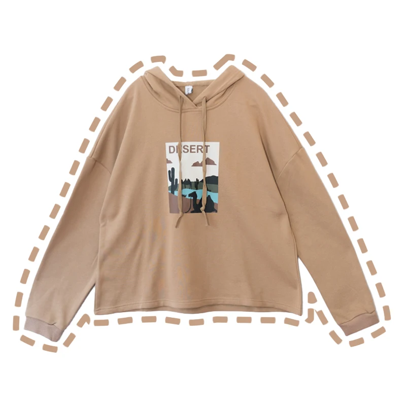 Новинка 2019 толстовка с капюшоном и вышивкой свободная длинным рукавом оверсайз