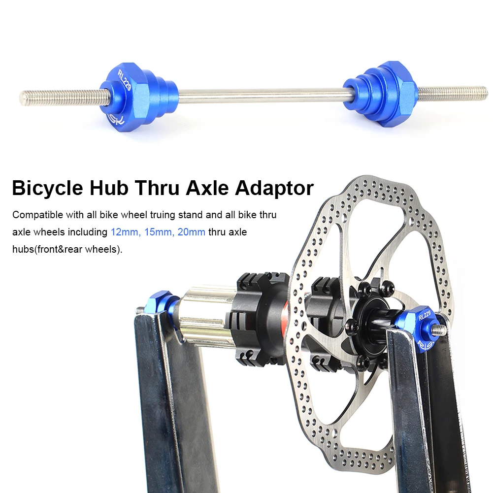 Bicycle Thru Axle Adaptor Hub Converter For 12/15/20mm Bike Rim Wheel Truing Stand Adapter With 200mm Fix Rod Accessories | Спорт и