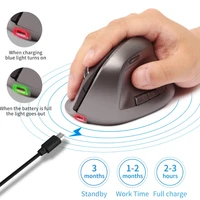 new ergonomic wireless mouse 1600dpi usb rechargeable 2 4ghz optical vertical mice