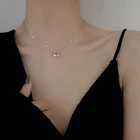 Женское колье из стерлингового серебра 925 пробы, маленькое и милое геометрическое Ювелирное Украшение, помолвлена подарок маме на день рождения