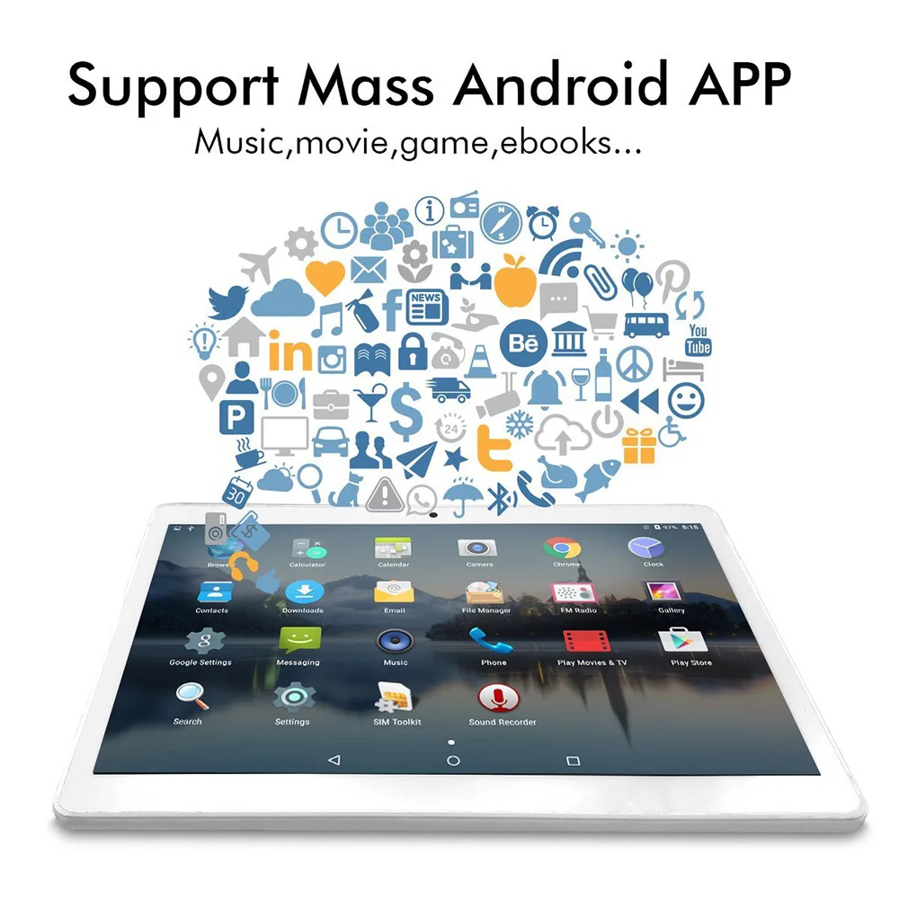 ANRY Android 7,0, 10,1 дюймов, планшетный ПК, WiFi, Bluetooth, ips, 1280x800, сенсорный экран, 4 Гб ram+ 32 ГБ rom, двойная камера, PC Tab, 5000 мАч
