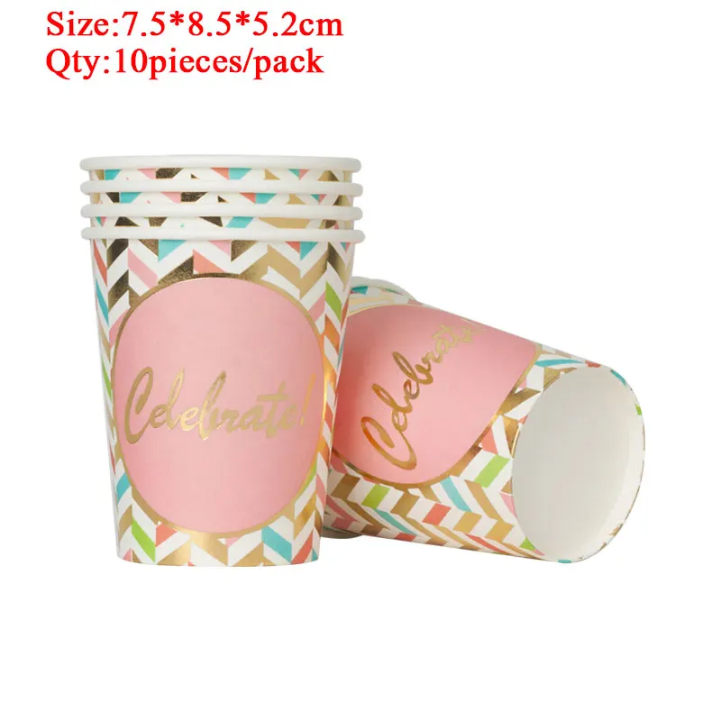 Одноразовые вечерние украшения из розовой/золотой бумаги 30 40 50 60 для взрослых лет