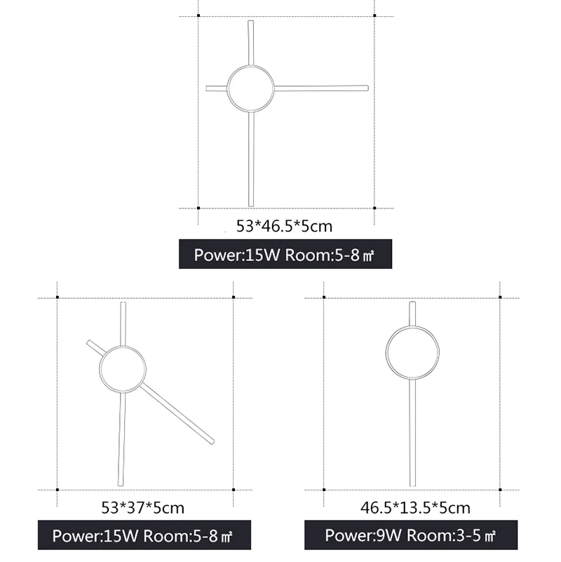 Черный минимализм современный светодиодный настенный светильник креативный для