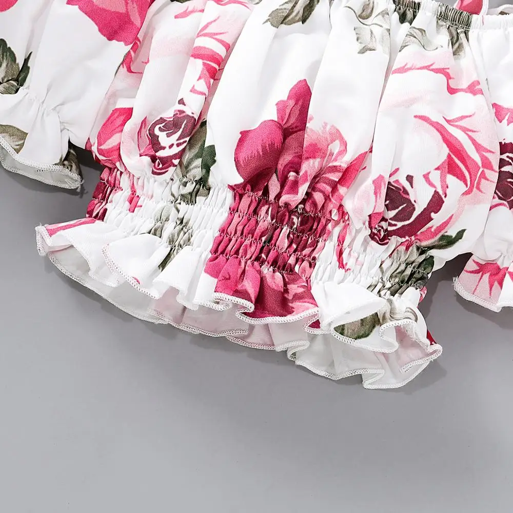 Новинка лета 2020 наряды для маленьких девочек топ с открытыми плечами и большим