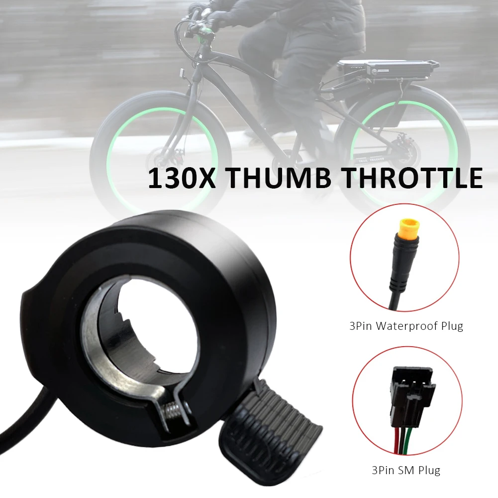 

MUQZI Electric Bicycle Thumb Throttle Accelerator Speed Control E-bike 130X Thumb Throttle 3Pin Waterproof/SM Connector