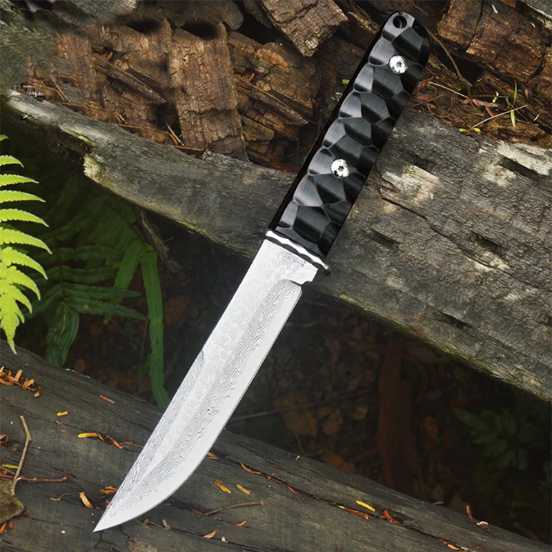 Бесплатная доставка кухонный нож из дамасской стали тактический для кемпинга