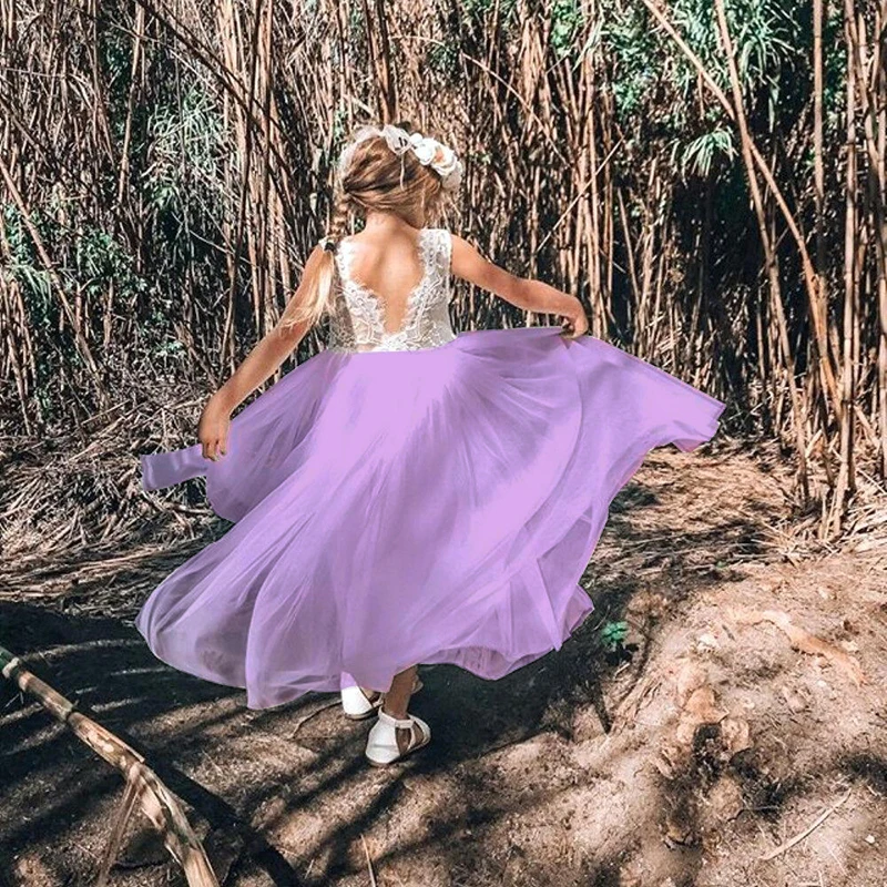 Летнее платье для маленьких девочек возрастом от 3 до 8 лет кружевное принцессы с