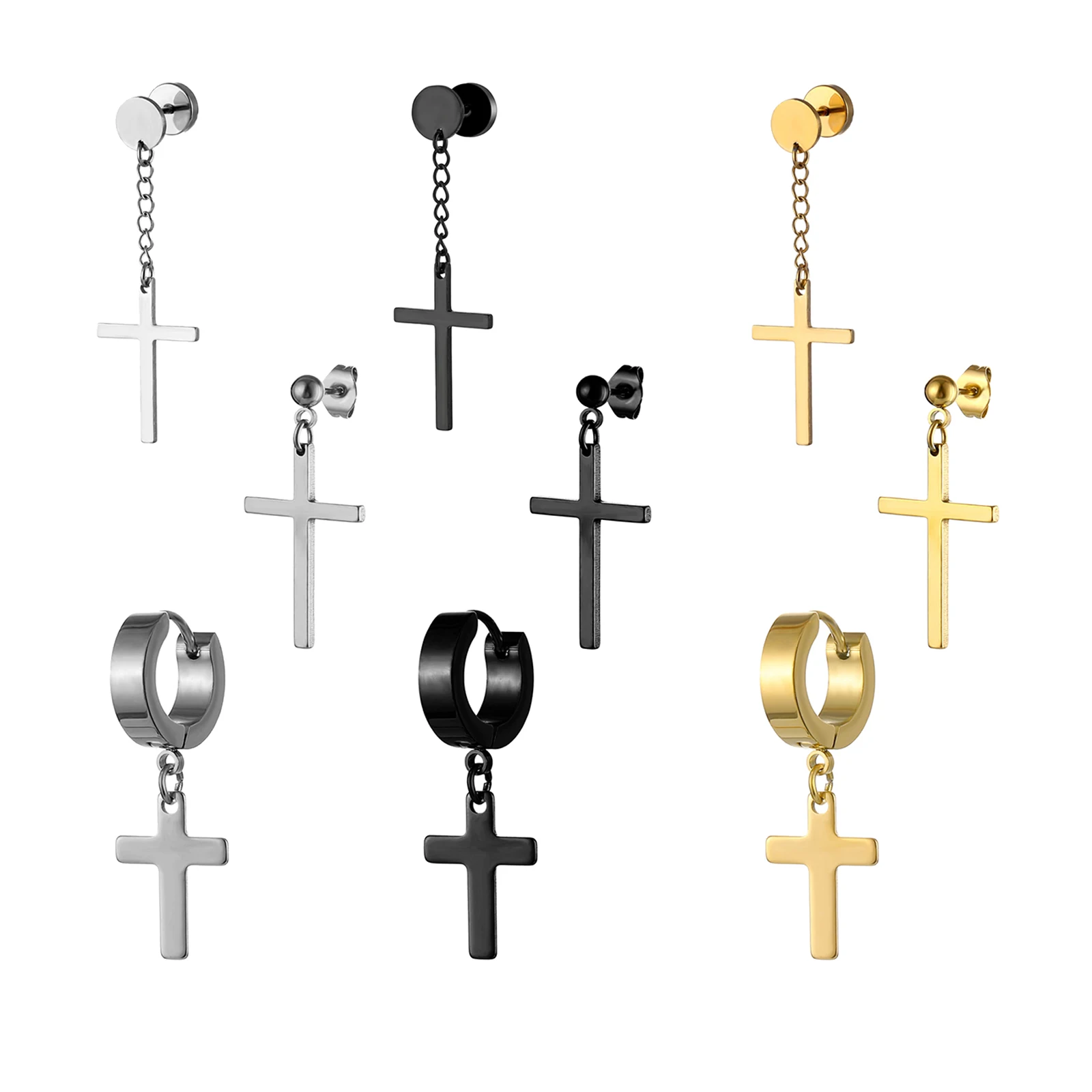 

Женские и мужские серьги-гвоздики из нержавеющей стали