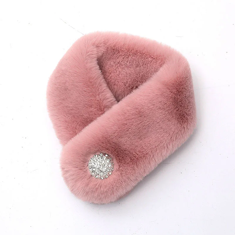 

Lady Blinger faux rabbit fur jewlery decorative fur scarves multi colors women female fur collar warm soft pom pom fur scarf