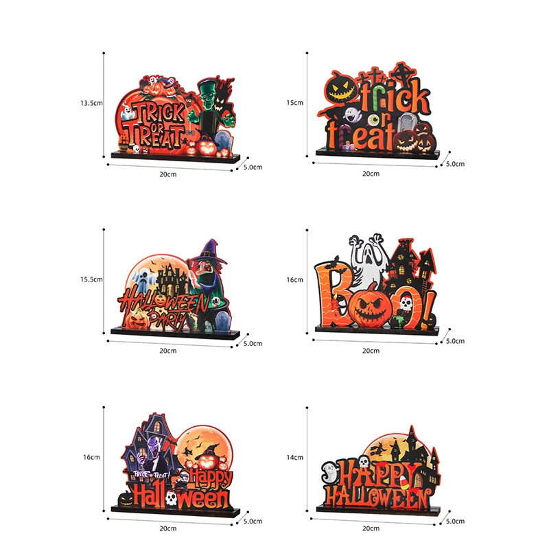 Деревянное настольное украшение на Хэллоуин персонализированный реквизит для