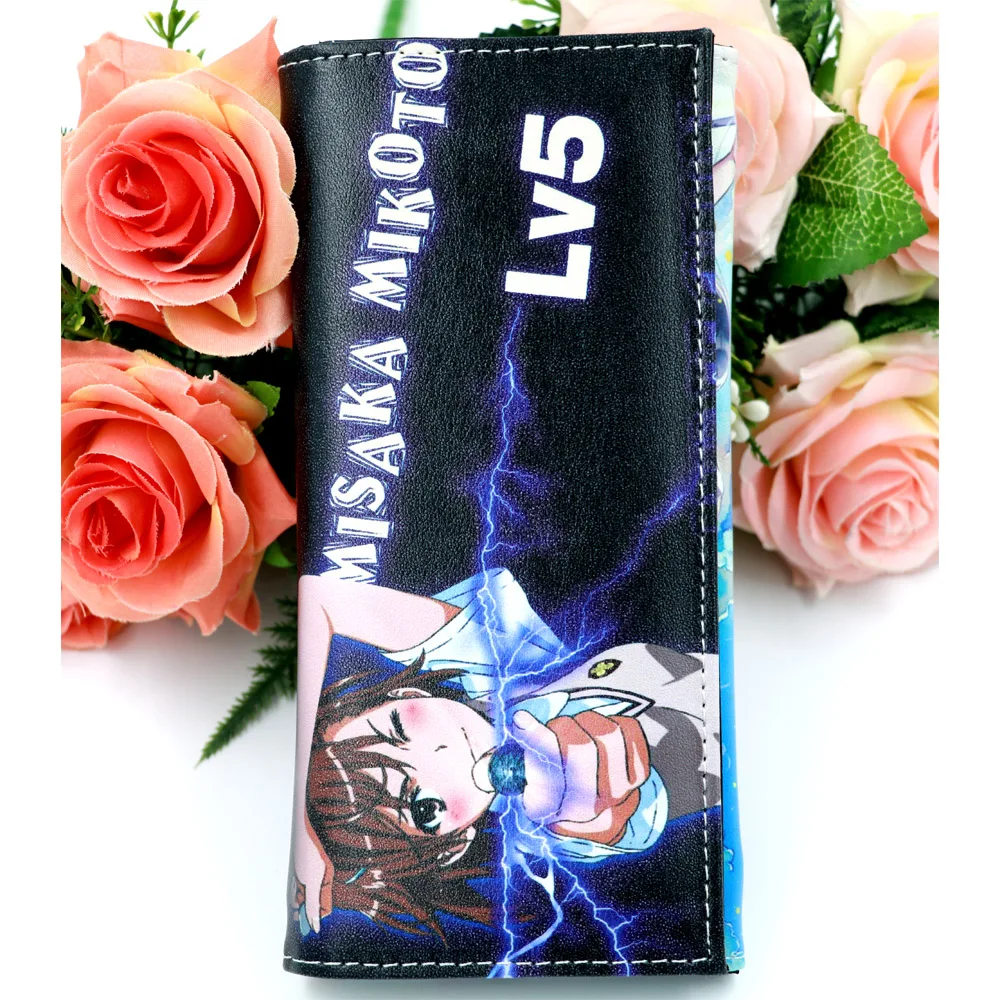 

Anime Toaru Kagaku no Railgun Long Wallet Misaka Mikoto Card Holder Purse Women's Money Bag