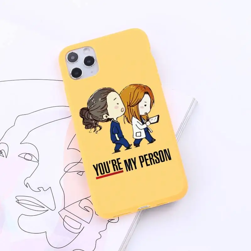 

Greys Anatomy You are my person Phone Case Candy Color for iPhone 6 7 8 11 12 s mini pro X XS XR MAX Plus