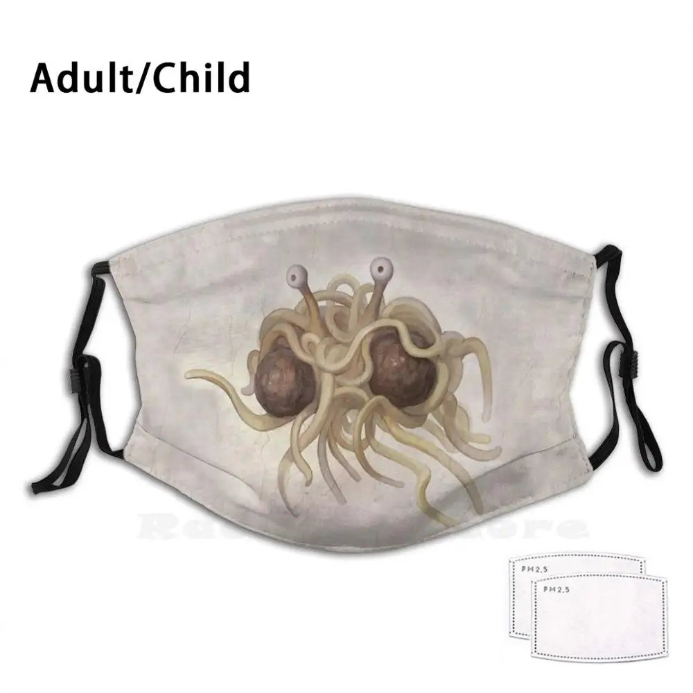 

Mask - Flying Spaghetti Monster Funny Print Reusable Pm2.326 Filter Face Mask Quarantine Self Quarantining Self Quarantine