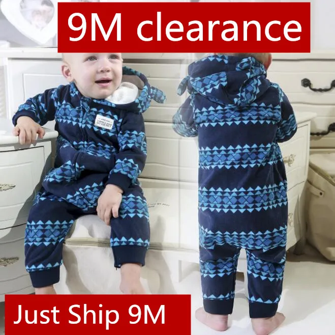 Orangemom/осенние детские комбинезоны из флиса; пальто для младенцев; одежда с капюшоном и ушками; Милые камуфляжные комбинезоны для маленьких мальчиков - Цвет: just 9M