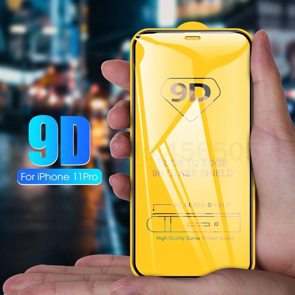 9D закаленное стекло для iphone XS MAX XR X 11 pro max Защитное Полное покрытие защита экрана |