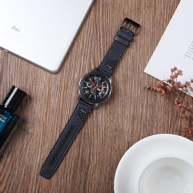 22 мм кожаный силиконовый ремешок для Samsung Galaxy Watch 42 46 Gear S3 спортивный часов быстрая