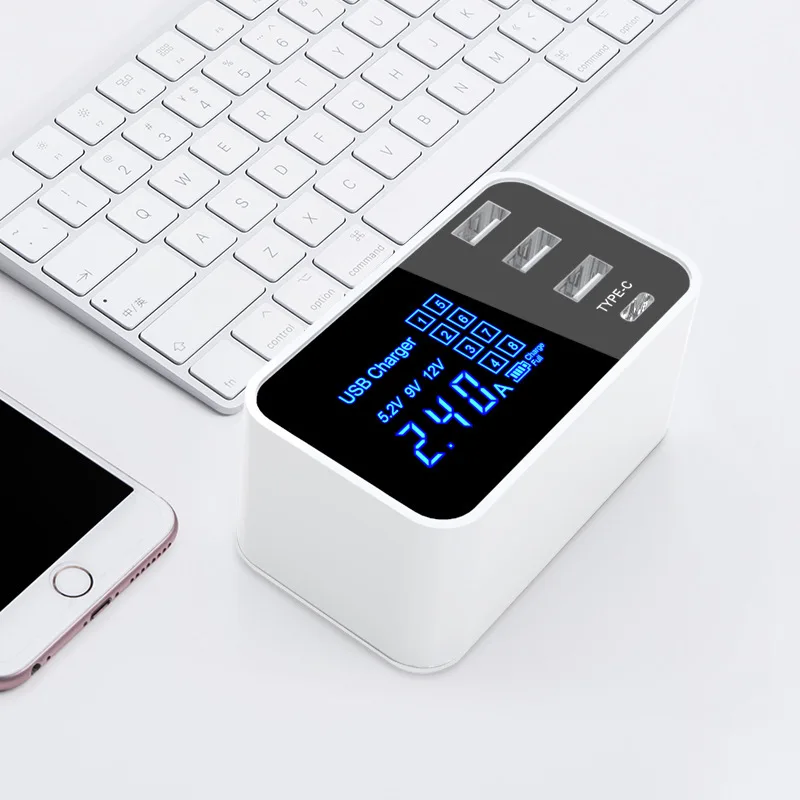 40W 8 станция зарядного устройства с портом USB и цифровым светодиодным дисплеем usb