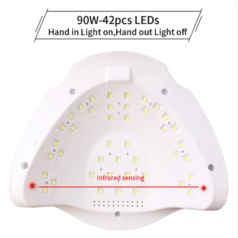 

SUN X7PLUS 90W High Power 42 Lamp Beads Intelligent Phototherapy Nail Machine Multi-file Timing Painless Nail Tool