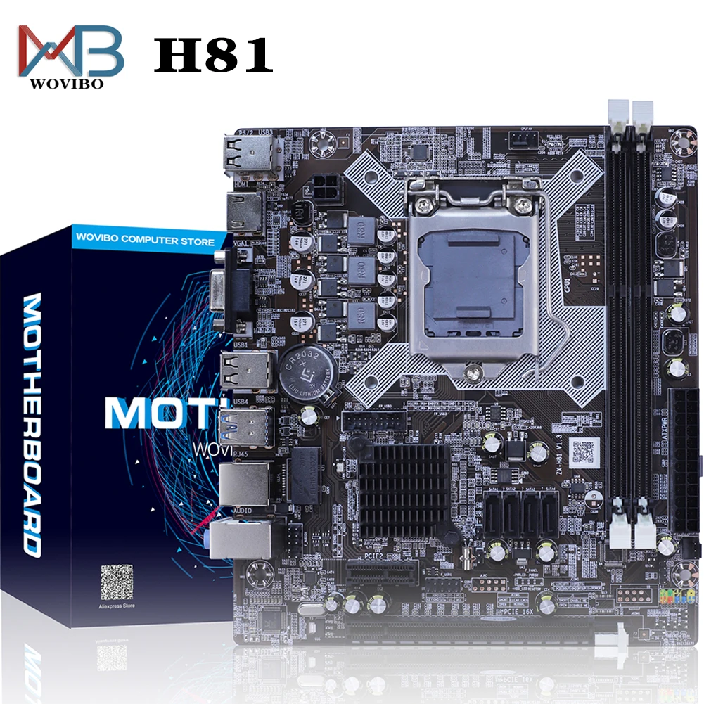 Материнская плата H81 LGA 1150 Socket для настольного компьютера Intel LGA1150 I3 I5 I7 ЦП Xeon DDR3