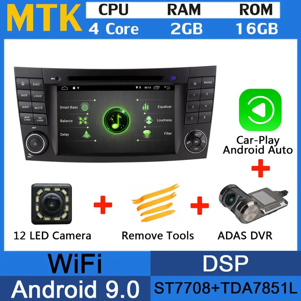 MTK-Adas-Carplay 5 USB порт Android 9,0 PX6/Восьмиядерный 4 Гб ram автомобильный dvd-плеер для Mercedes Benz W211 W463 W219 W209 E G CLK CLS класс Автомагнитола - Цвет: MTK-Adas-Carplay