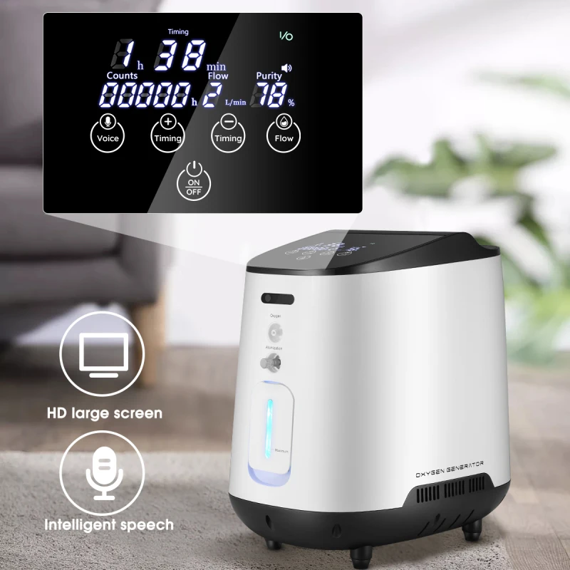 

Ttlife Oxygen Concentrator Machine 1-7L/Min 48 Hours Generator Oxygen Making Machine Without Battery Air Purifier AC 220/110V