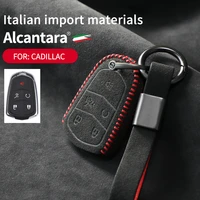 for cadillac series xt4 xt5 xt6 xts ct5 ct6 alcantara full cover key shell car accessories