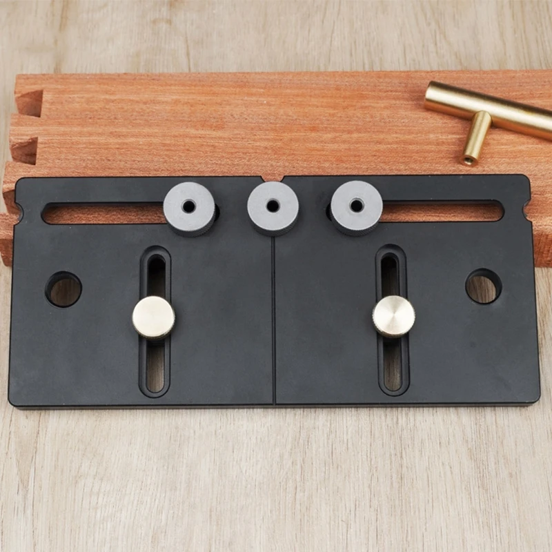 

Woodworking Template Drill Guide Locator Auxiliary Handle Positioning Dowel Drilling Jig Door Knobs Pulls Installation