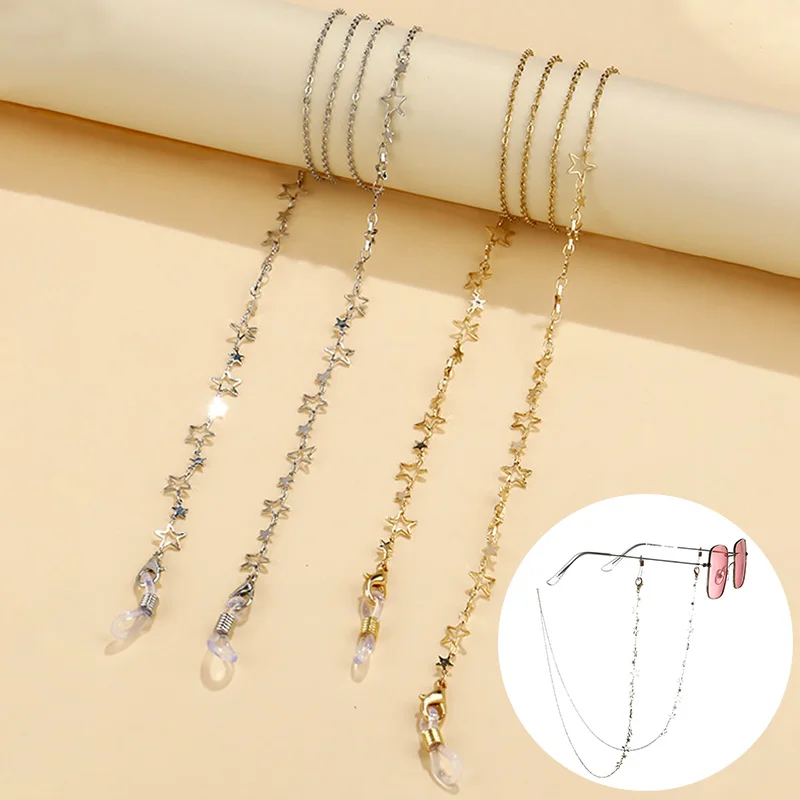 

Mask Sunglasses Chains For Women Gold Silver Color Various Shapes Basic Metal Chains 2021 Fashion Accessories Wholesale