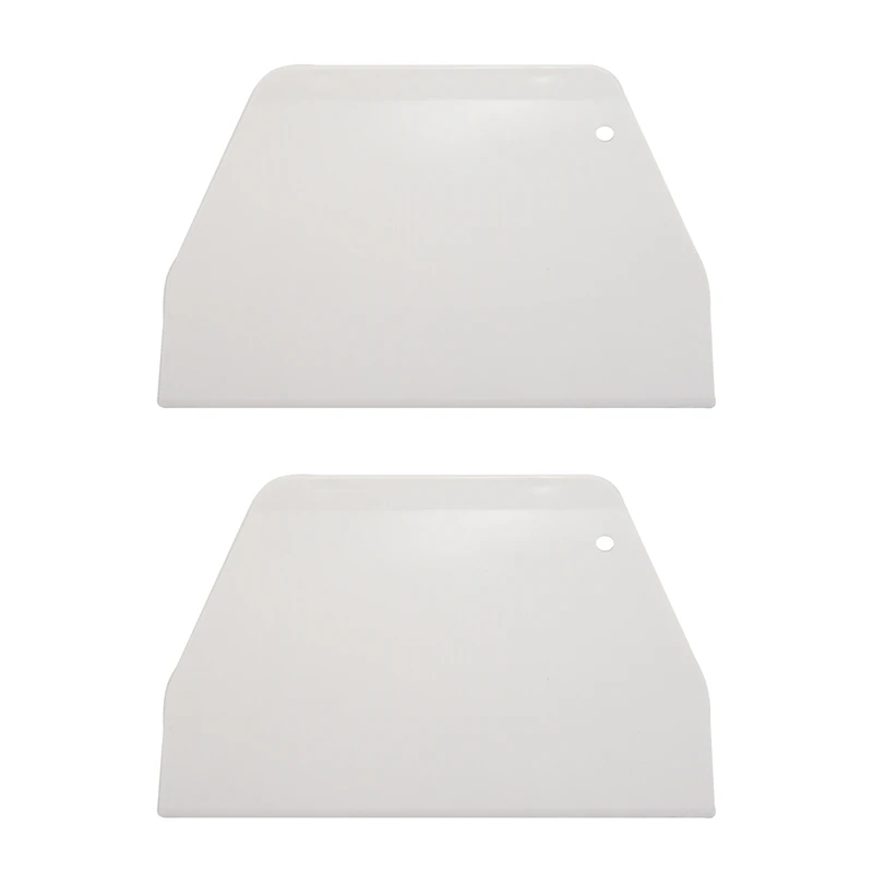 

2X 19 Cm X 12.5Cm Flat White Plastic Cake Decorator Dough Pastry Scraper Tool