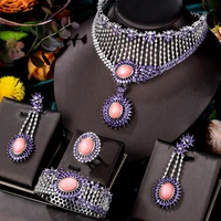 kellybola fashion luxury exclusive dubai africa necklace earrings bangle ring 4pcs bridal wedding party high quality jewelry set