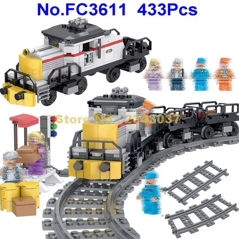 Fc3611 433 шт. техника city поезд грузовой мощность ж/д, строительные блоки, игрушка