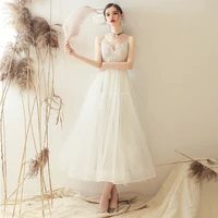 202 luxury design high end mori department simple foreign style suspender light wedding dress temperament slim wedding dress