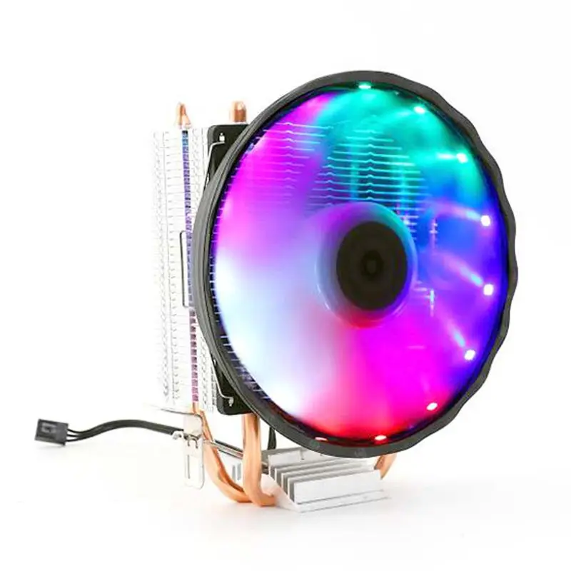 

Double Copper Pipe CPU Cooler Silent Radiator Fan Desktop Computer Accessories W8ED