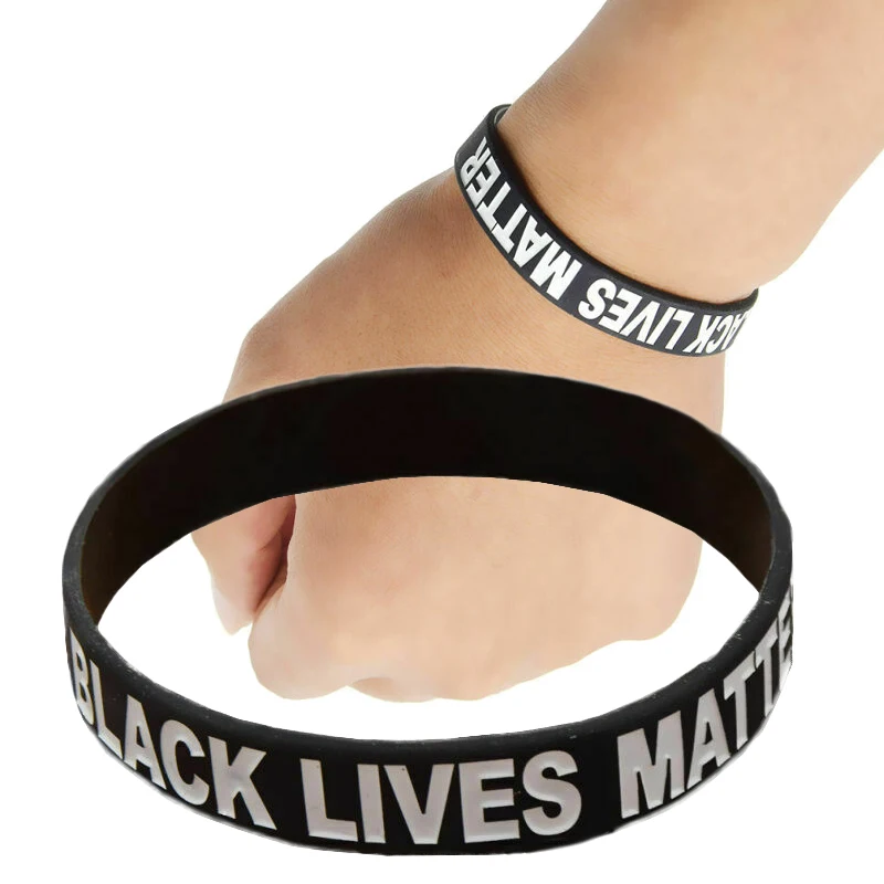 Black Lives Matter силиконовый браслет обруч Debossed Silicone Awareness браслеты с