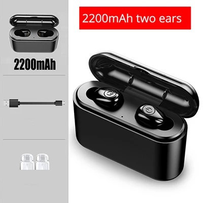 TWS 5,0 bluetooth беспроводные наушники X8 в ухо наушники Беспроводная гарнитура Водонепроницаемый с микрофоном громкой связи Наушники для телефонов - Цвет: Black