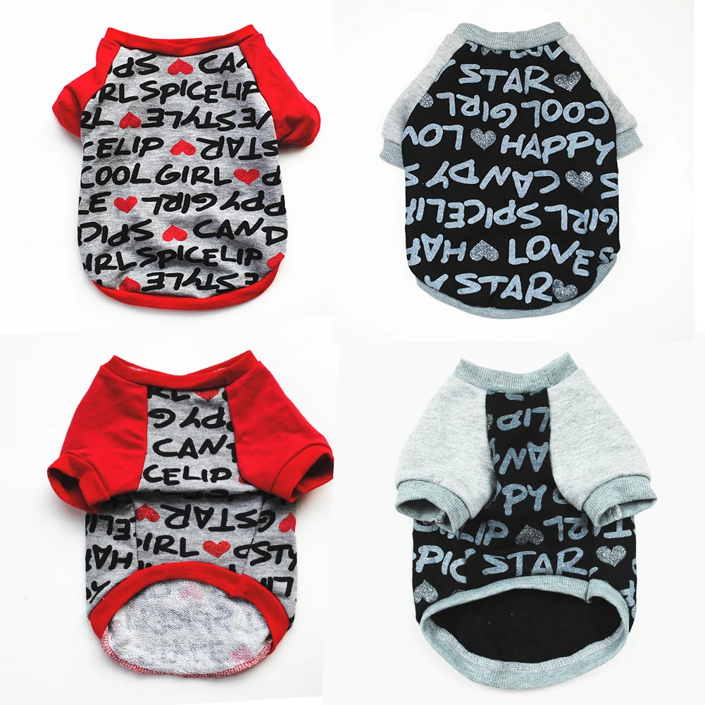 

Comfortable Pet Clothes New Fashion Printed Letters Sweater Jacket Coat Chihuahua Fighting Bichon Schnauzer Puppy Dog Clothes