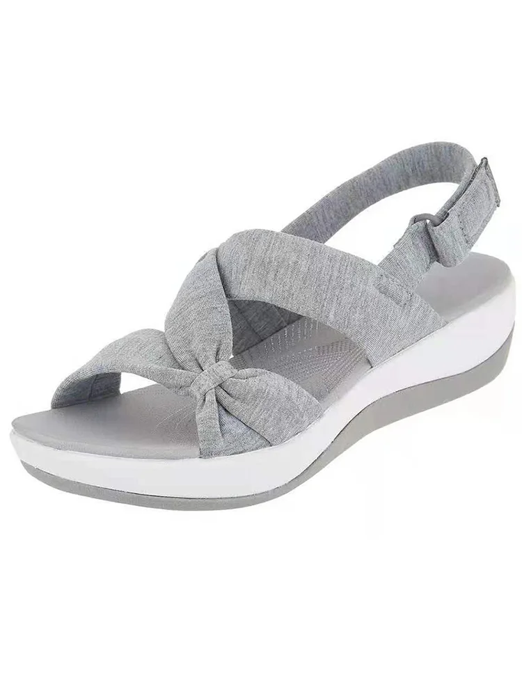 

Women Summer Slippers Butterfly Knot Casual Sandals Plus Size Flat Shoes 2021