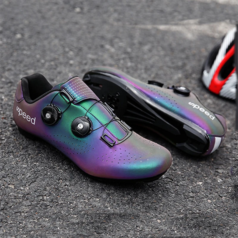 Murah Profesional Bercahaya Sepeda Sepatu MTB Bersepeda Sneakers Pria Self-Locking Cleat SPD Sepatu Wanita Balap Sepeda Jalan Sepatu Unisex