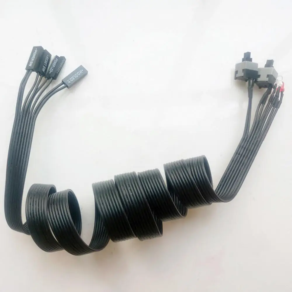 

60cm Motherboard Red Green LED Light PC ATX Power Supply Reset Switch Cable