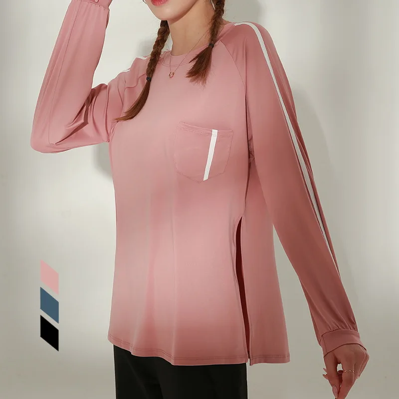 

Long Sleeve Yoga Wear Women's Breathable Running Fitness Clothes