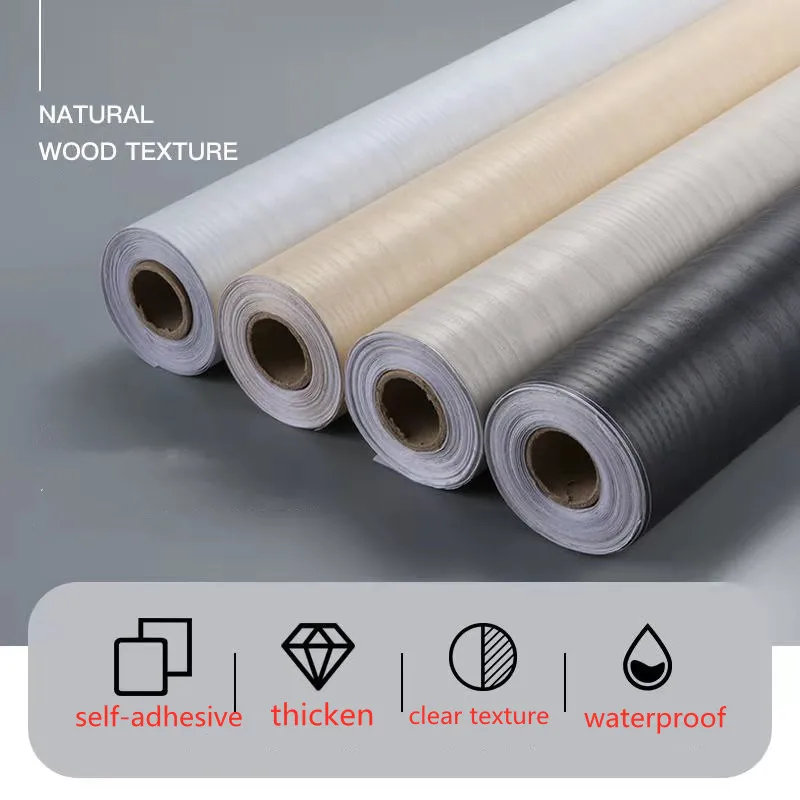

Vinyl Self Adhesive Wood Grain Wallpaper waterproof Contact Paper for Kitchen Cabinets Closet Furniture Renovation Home Decor