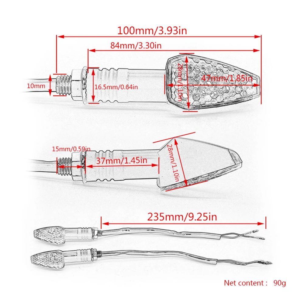 

2PCS 12V Mini Motorcycle Led Turn Signal Lamp 100% Brand New Hot Selling Universal Racing Flash Car Motobycycle Parts Lightings