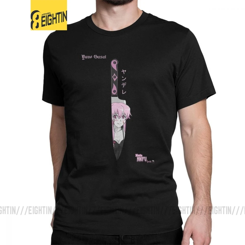 Футболки Waifu Knifu Yuno Mirai Nikki для мужчин хлопковая футболка с принтом Gasai манга