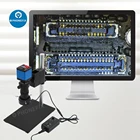 Набор камер для промышленного цифрового микроскопа 130X C-образное Крепление объектива 56 шт. светодиодная кольцевая лампа для фотографий ремонт печатных плат VGA камера