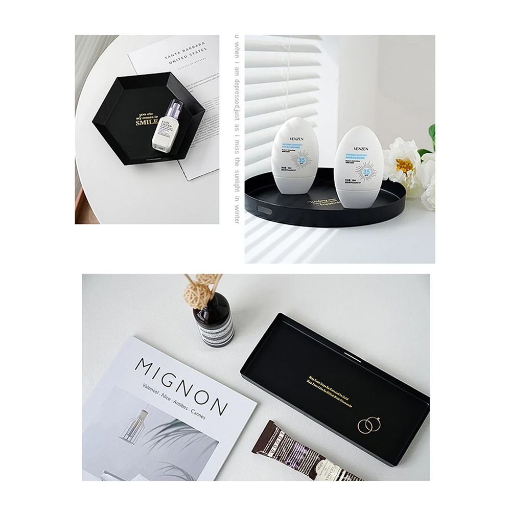 Металлический декоративный поднос для ювелирных изделий духи косметика тарелка