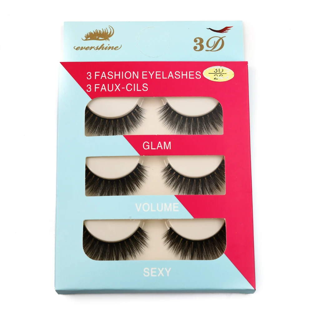 1 стиль 3 пары натуральные накладные ресницы длинный макияж 3d норковые