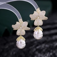 exaggerated earrings for women xuye fashion temperament wedding party earings 2022 new luxury baroque pearl dangle jewelry