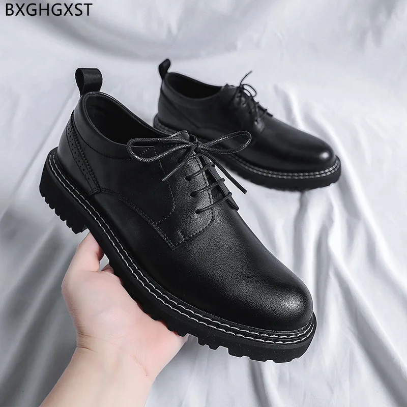 

Black Oxford Shoes for Men Italian Men Dress Shoes Round Toe Designer Leather Shoes Men Formal Office 2023 Chaussure De Homme